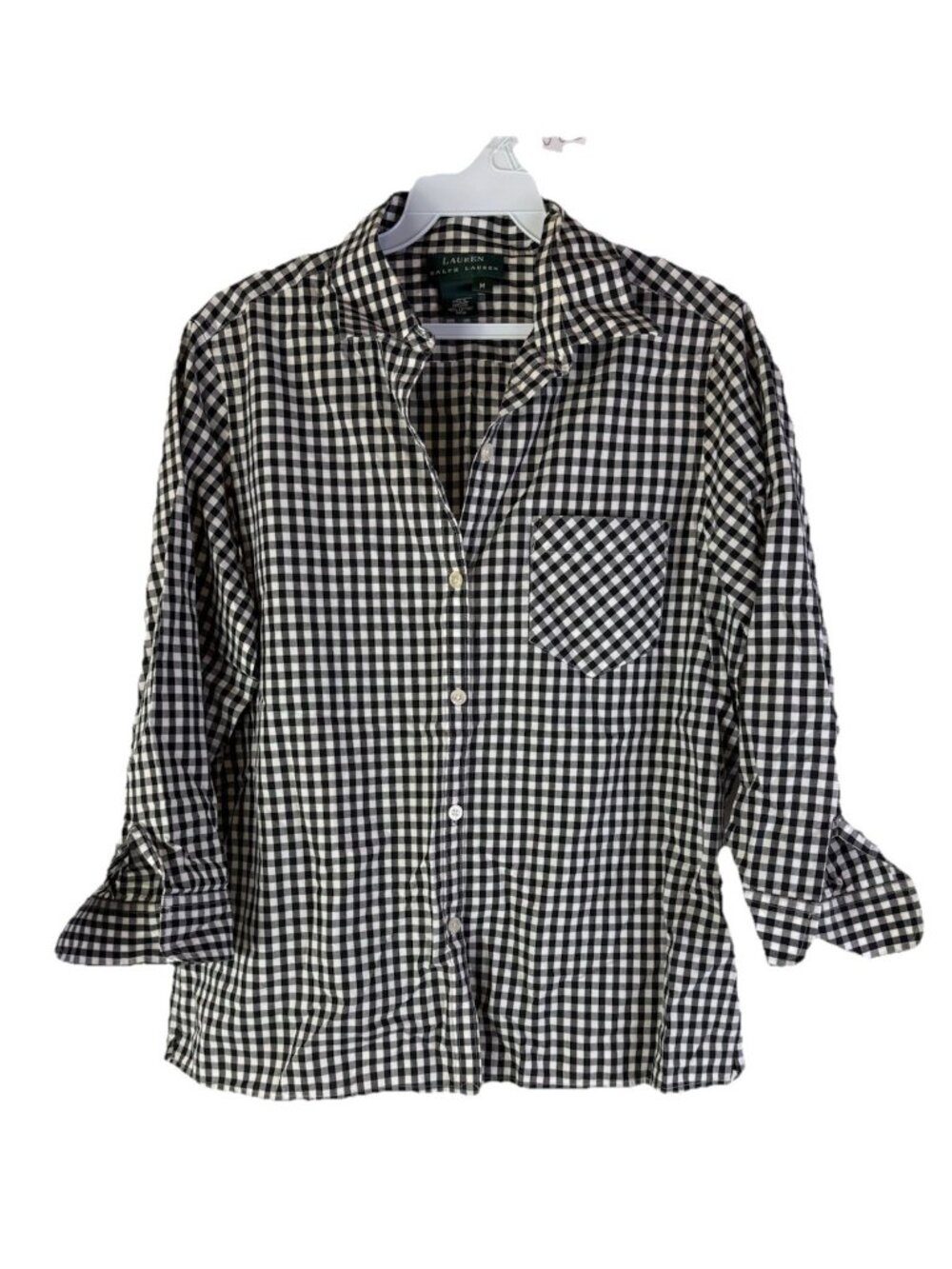 Lauren Ralph Lauren Gingham Plaid Button Front Shirt